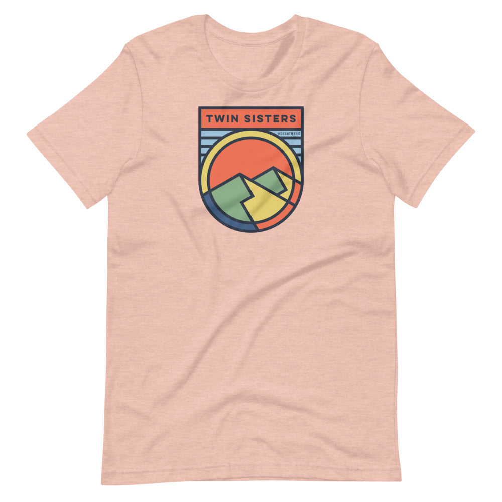 Twin Sisters Peak Colorado T-Shirt Heather Prism Peach