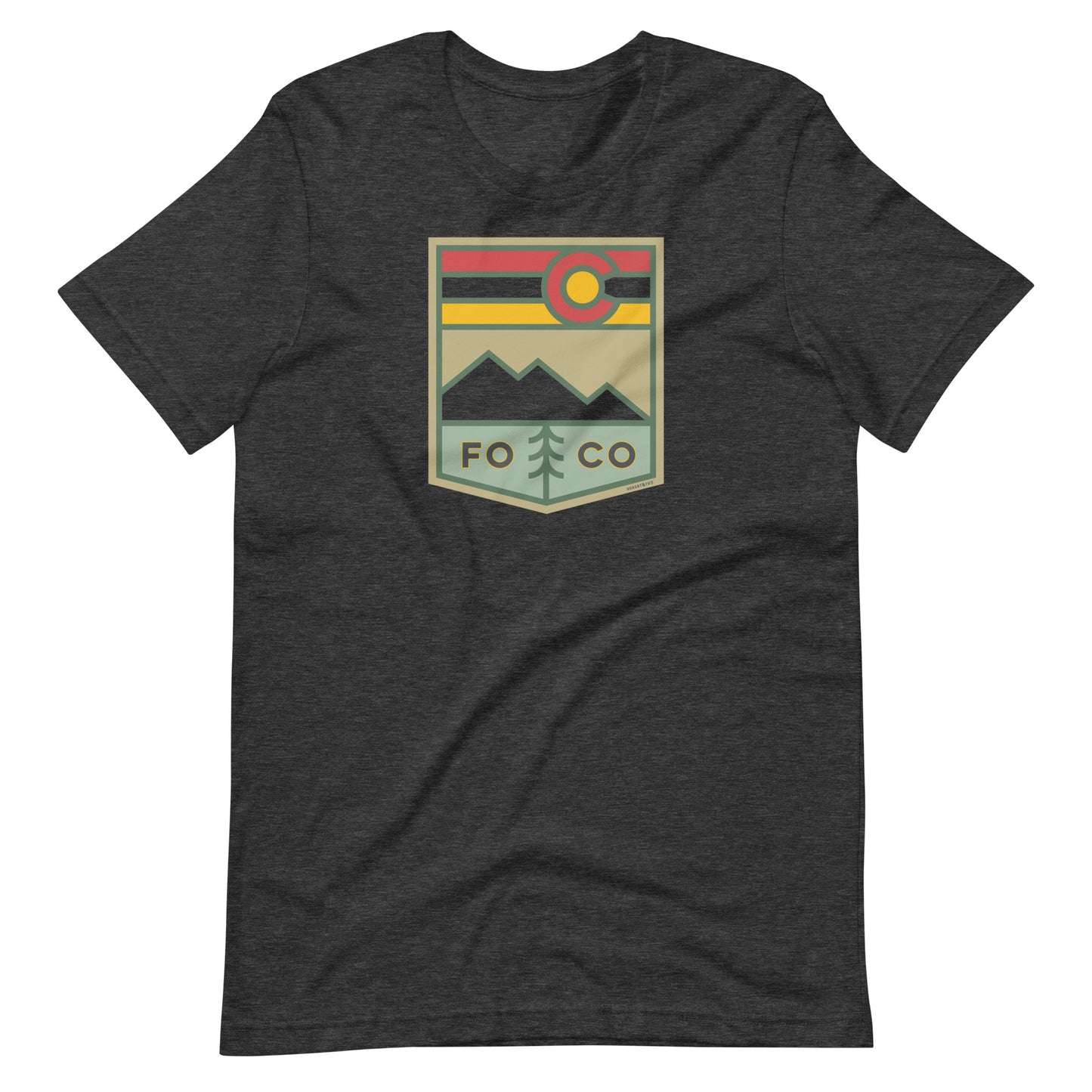 Horsetooth'd t-shirt with a unique FOCO Colorado design, crafted from a comfortable cotton-polyester blend.