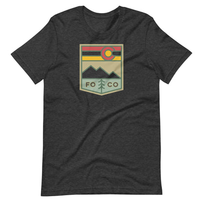 Horsetooth'd t-shirt with a unique FOCO Colorado design, crafted from a comfortable cotton-polyester blend.