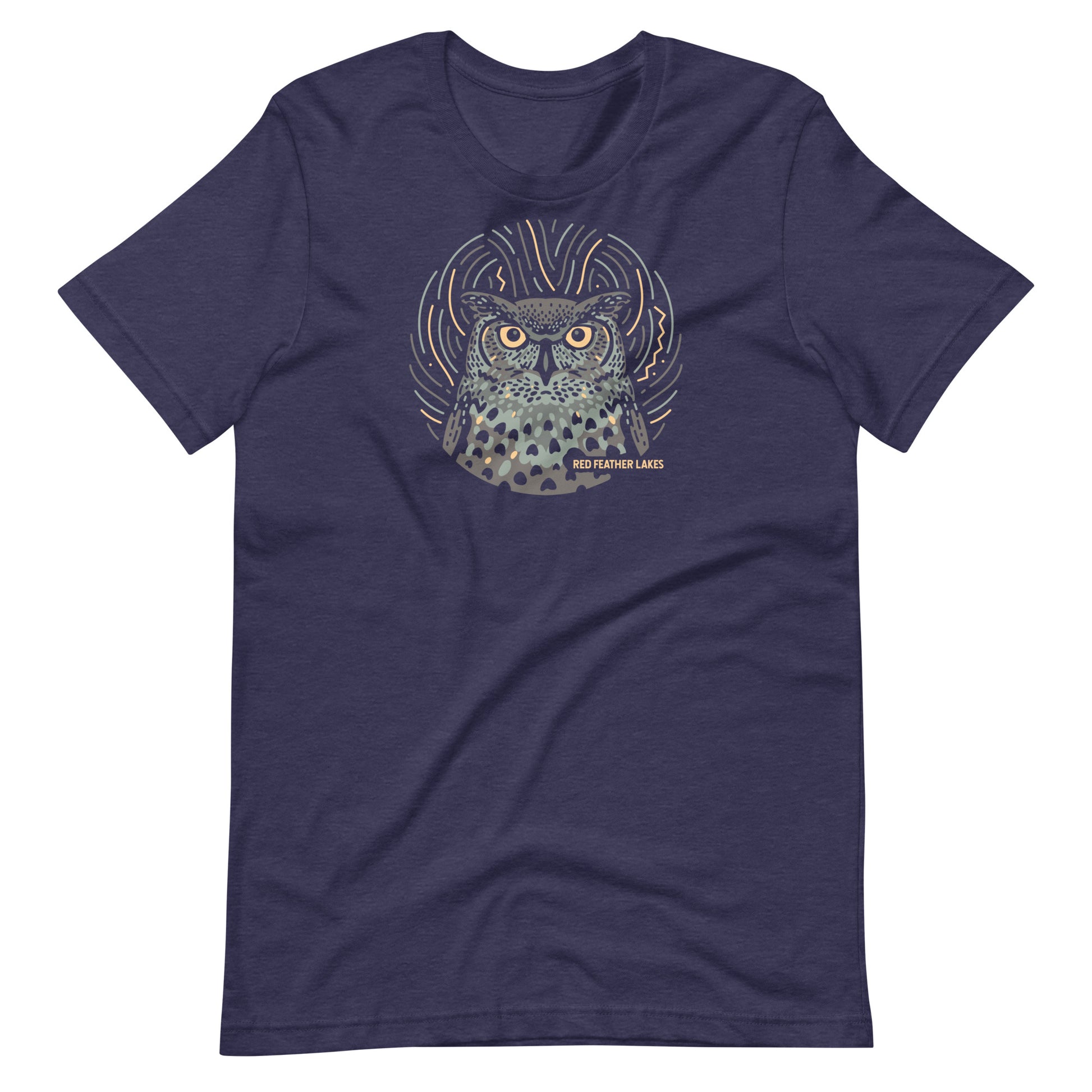 Horsetooth'd branded t-shirt, showcasing the magic of Colorado wildlife with a unique owl design, in a comfortable cotton-polyester blend.